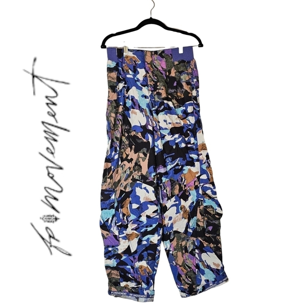 FP Movement by Free People Mesmerize Me Cargo Pants in Violet Splendor Camo - Picture 8 of 12